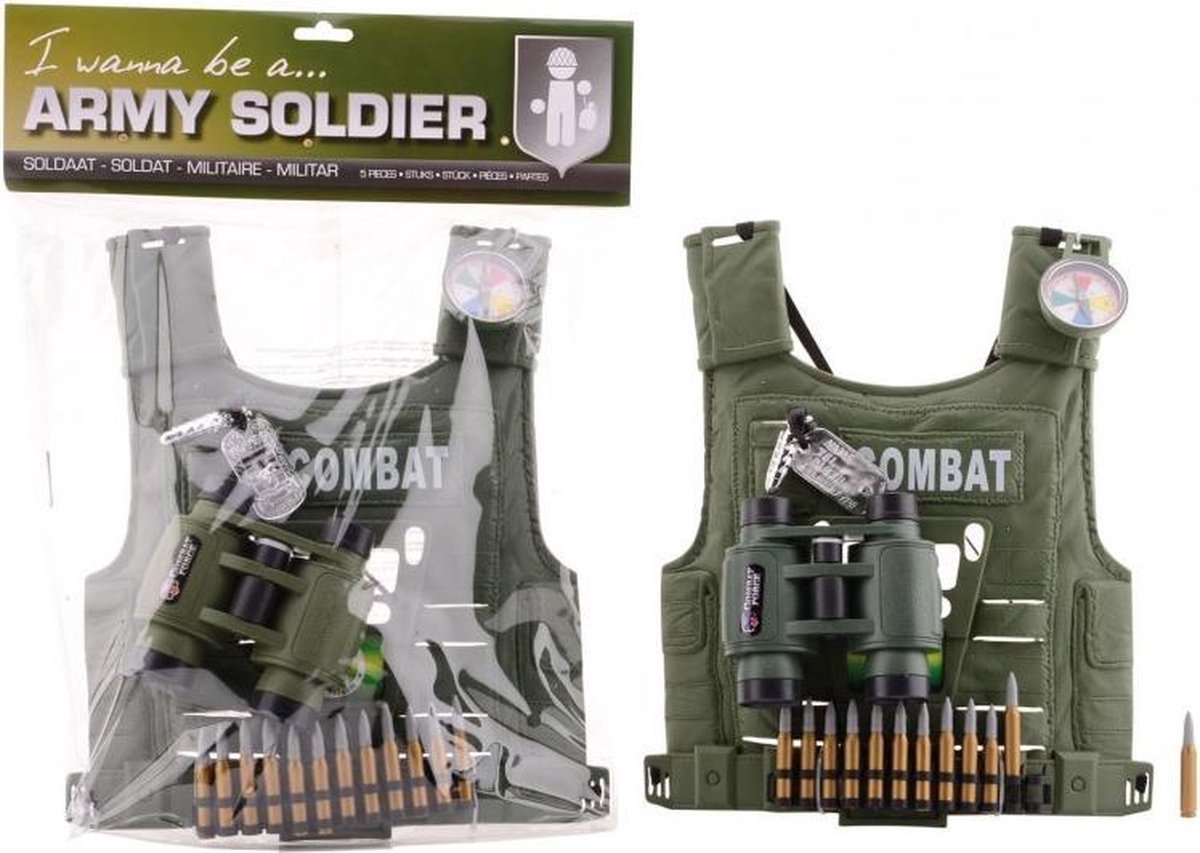 Johntoy Army Soldier verkleedset soldaat 5 delig - Groen