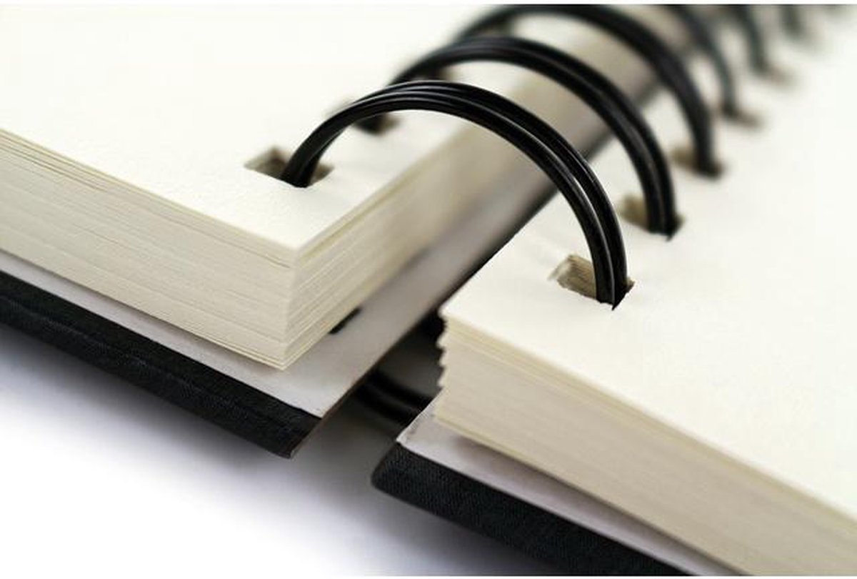 Kangaro dummyboek wire o A5 linnen/roomwit 80 vellen - Zwart