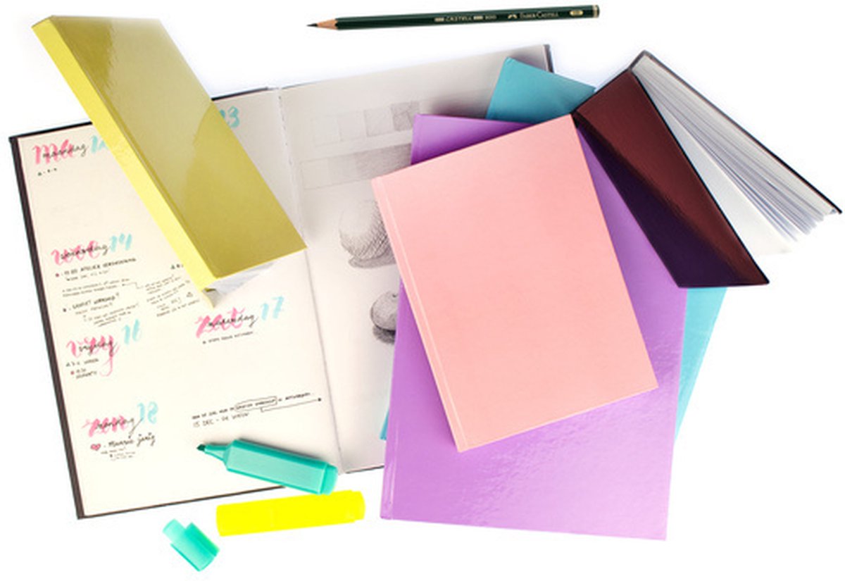 Kangaro dummyboek hardcover A4 karton/papier 80 vellen - Roze