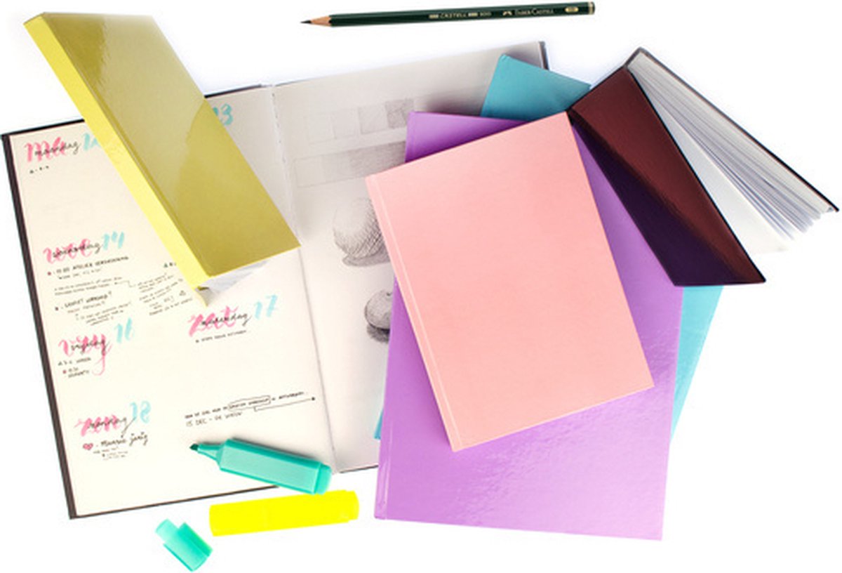 Kangaro dummyboek hardcover A5 karton/papier lila 80 vellen - Paars