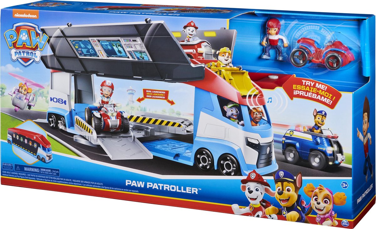 Nickelodeon bus Paw Patroller junior 70 x 15 cm 5 delig - Zwart