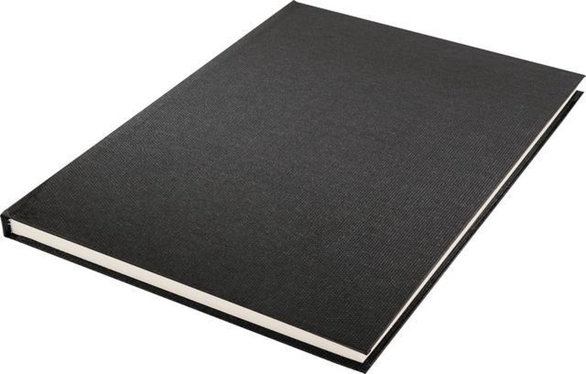 Kangaro dummyboek hardcover A4 linnen/roomwit 80 vellen - Zwart