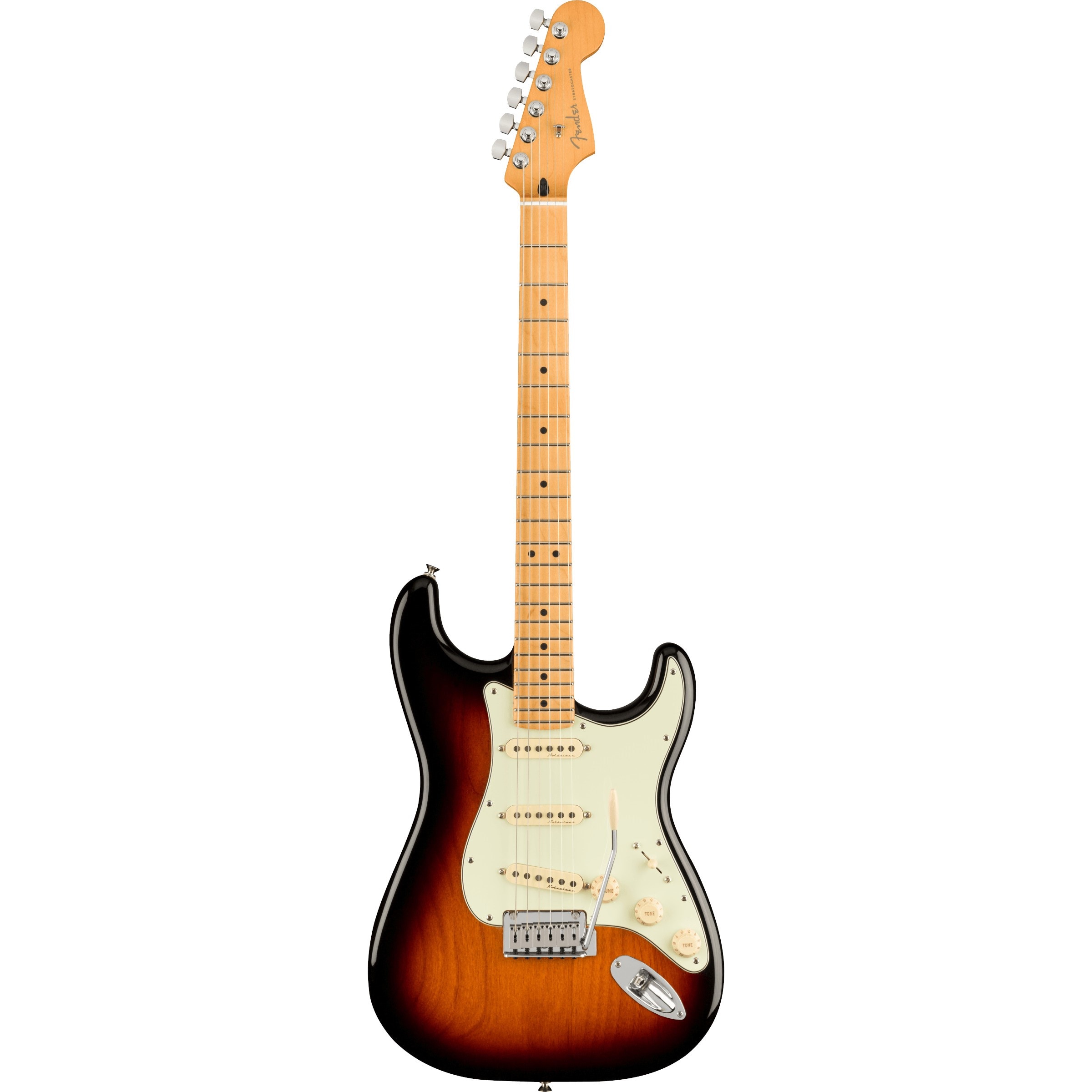 Fender Player Plus Stratocaster MN 3-Color Sunburst elektrische gitaar met deluxe gigbag