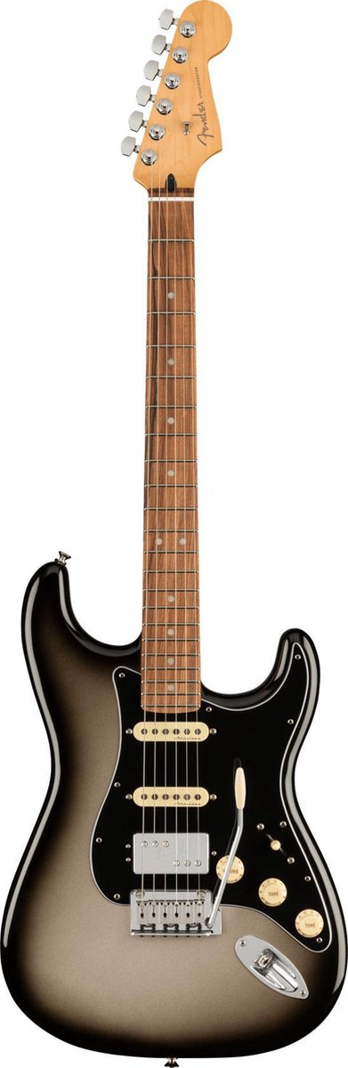 Fender Player Plus Stratocaster HSS PFburst elektrische gitaar met deluxe gigbag - Silver