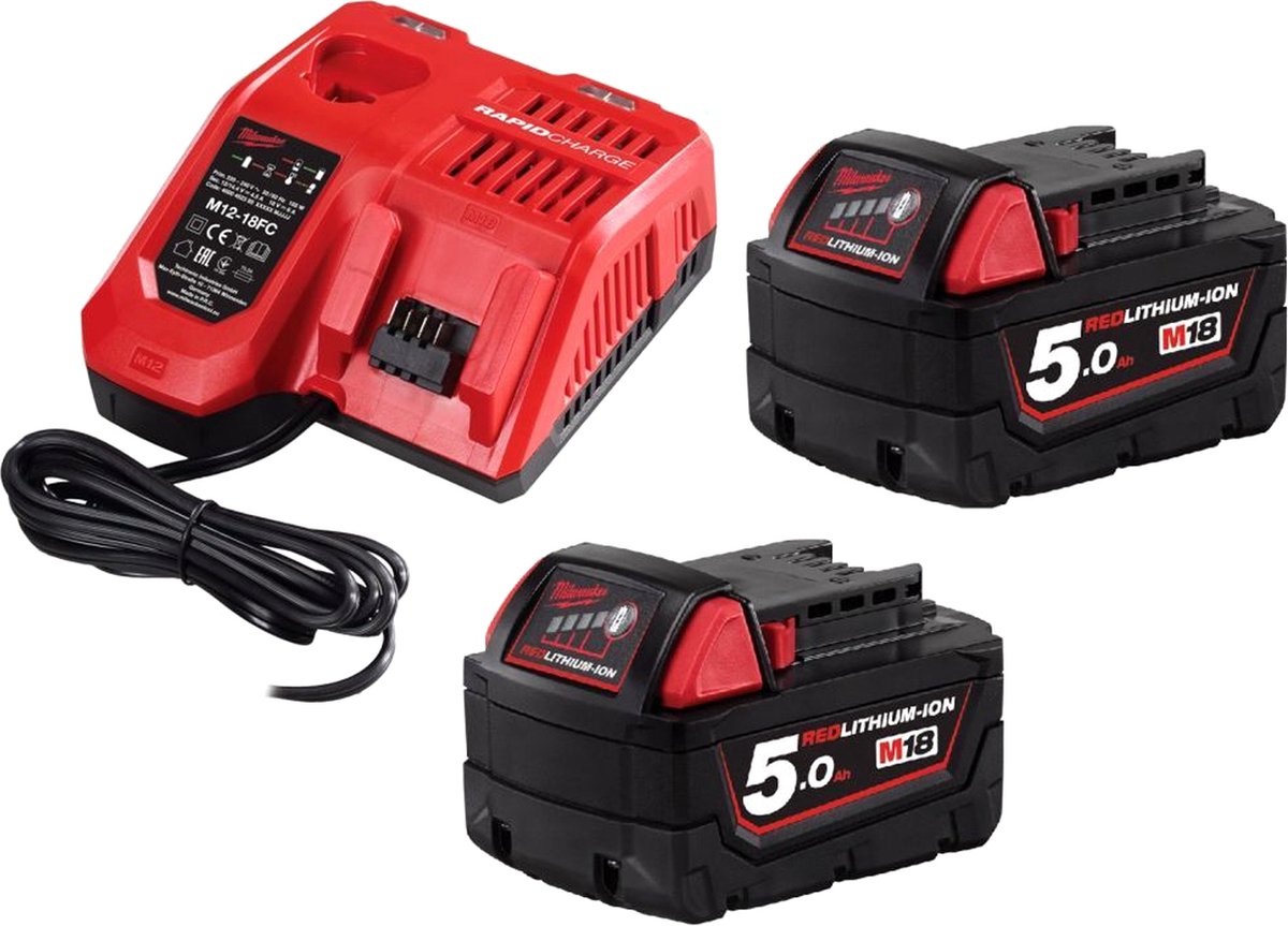 Milwaukee M18 FMTIW2F12-502X | 1/2" | Fuel | Accu Slagmoersleutel | met frictiering | 18V | 5,0Ah | Red | Li-Ion