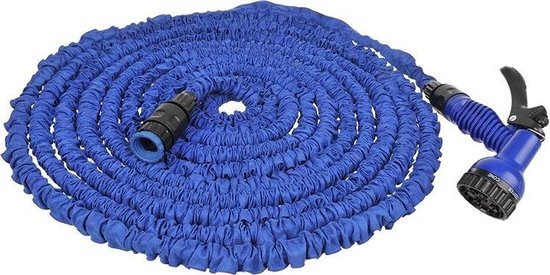 PROPLUS Uitrekbare Waterslang 7-functies Spuitpistool 22,5 M 150737 - Blauw