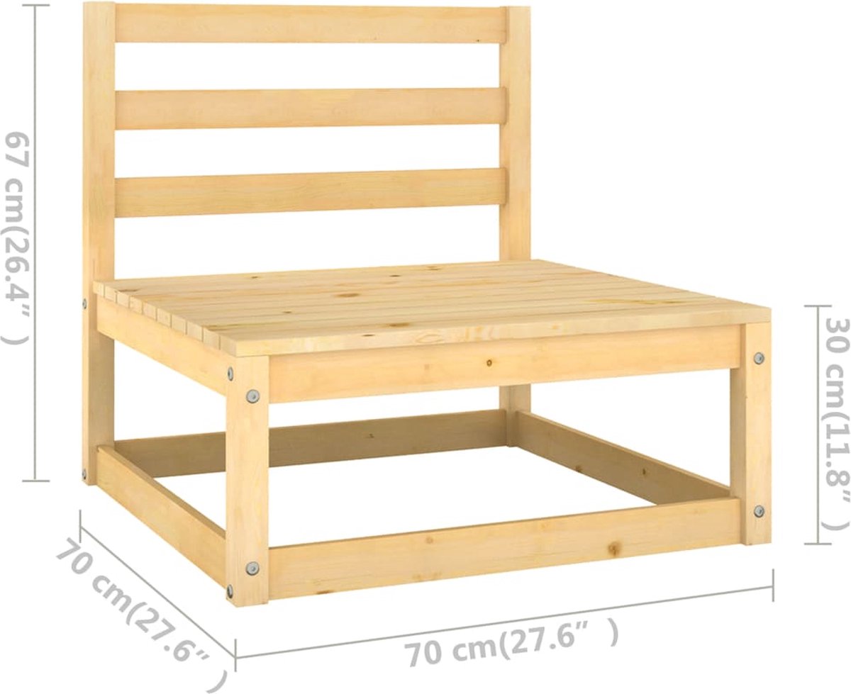 Vidaxl 11-delige Loungeset Met Kussens Massief Grenenhout - Grijs