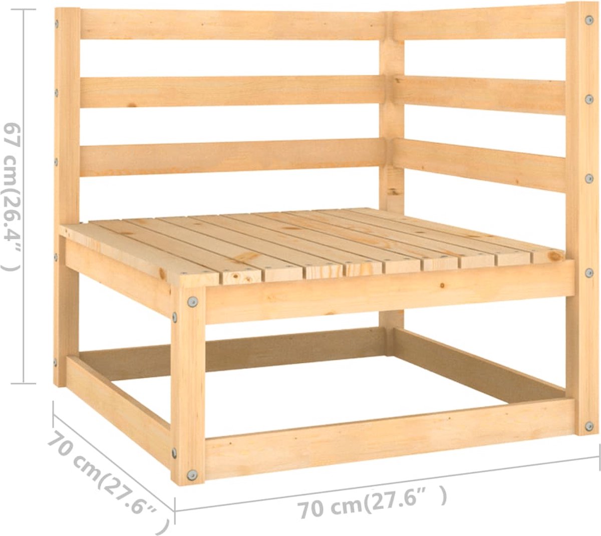 Vidaxl 11-delige Loungeset Met Kussens Massief Grenenhout - Grijs