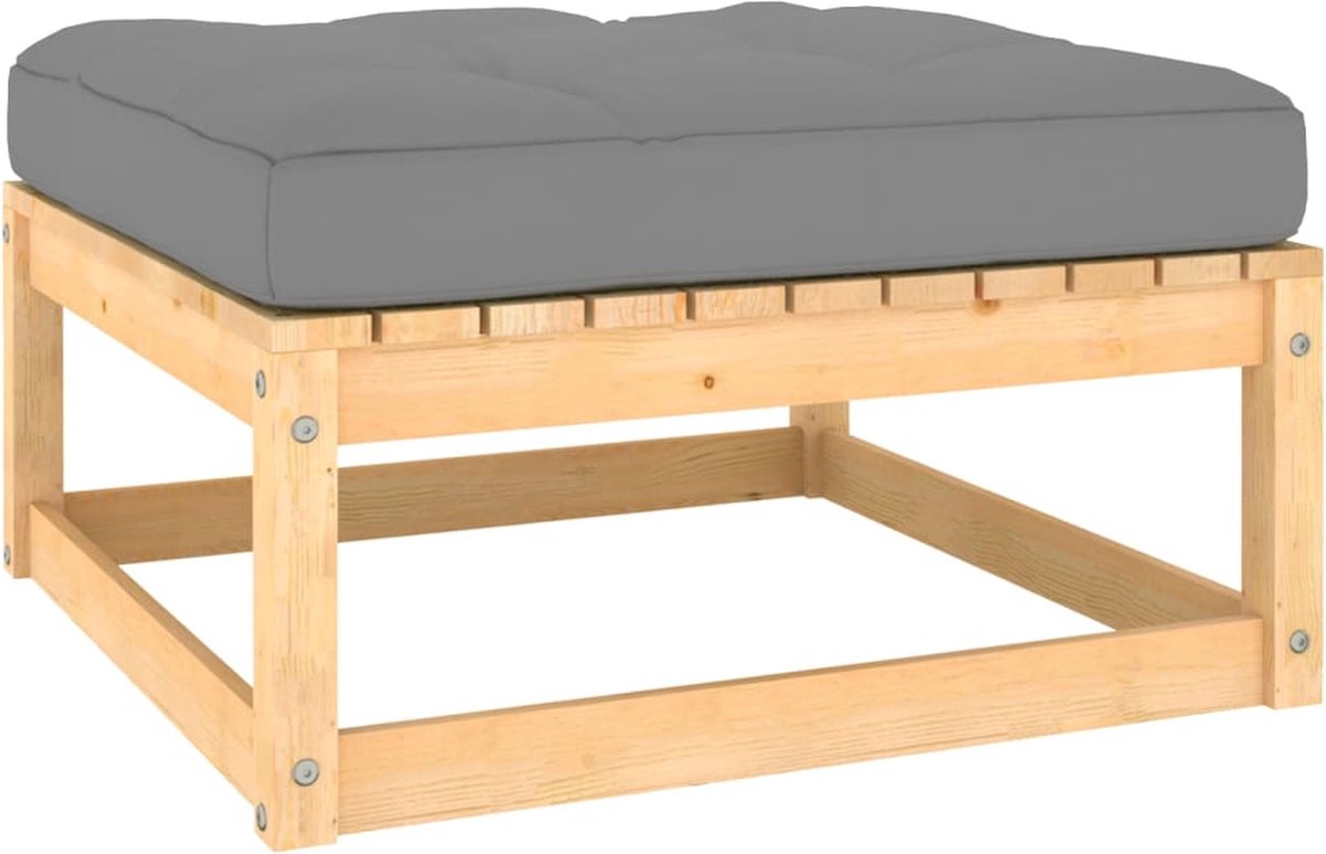 Vidaxl 11-delige Loungeset Met Kussens Massief Grenenhout - Grijs