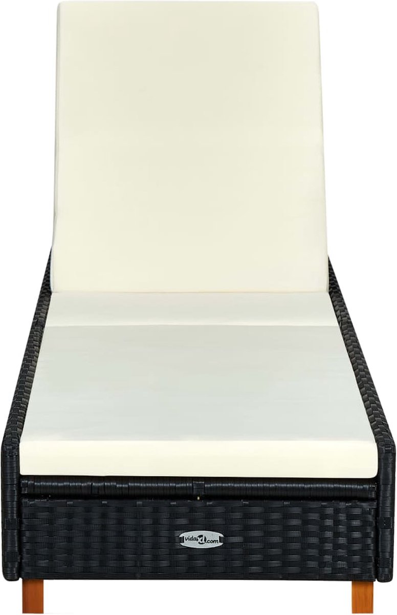 Vidaxl Ligbed Met Kussen Poly Rattan - Zwart