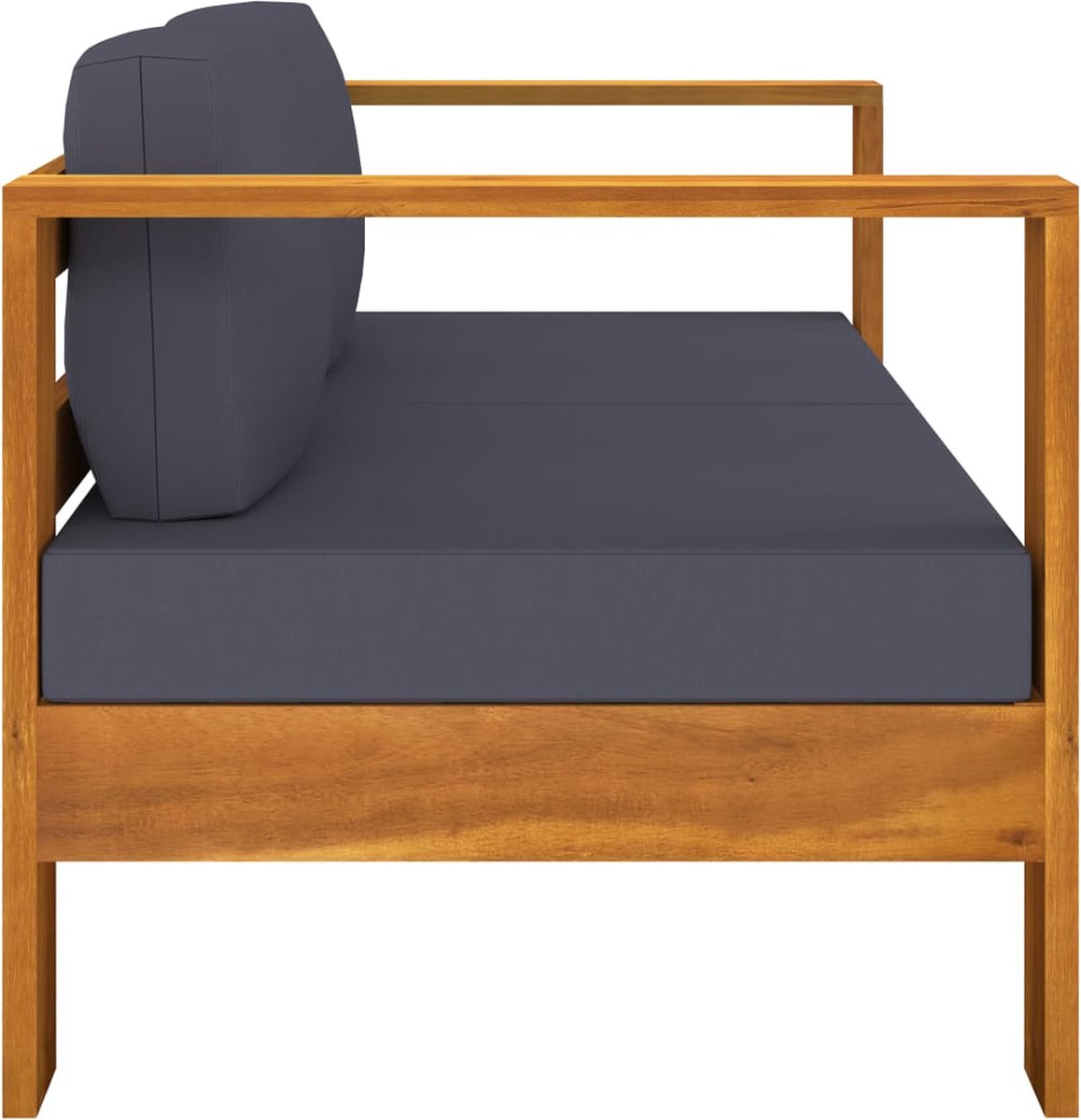 Vidaxl 4-delige Loungeset Met Donkergrijze Kussens Acaciahout - Grijs