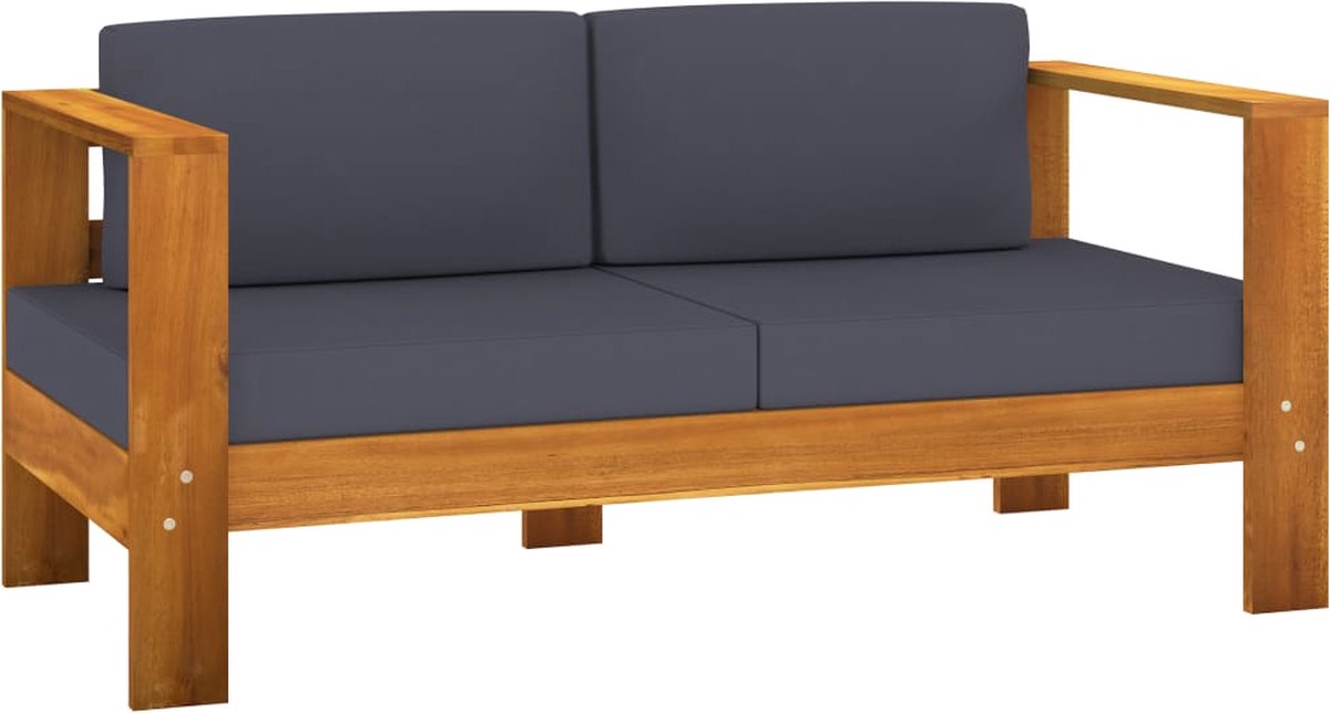 Vidaxl 4-delige Loungeset Met Donkergrijze Kussens Acaciahout - Grijs