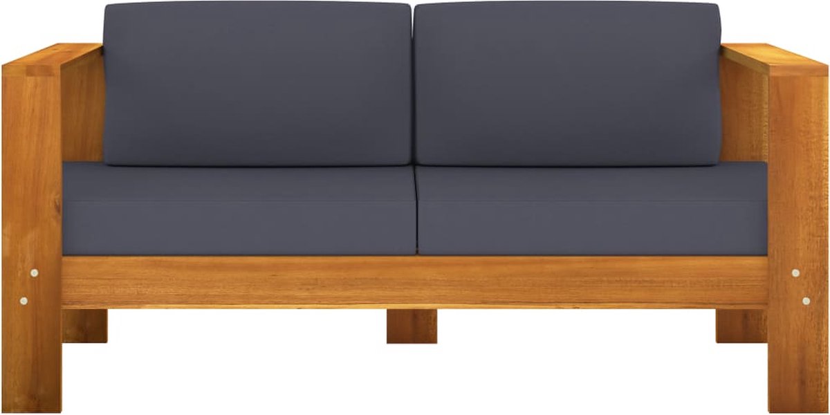 Vidaxl 4-delige Loungeset Met Donkergrijze Kussens Acaciahout - Grijs