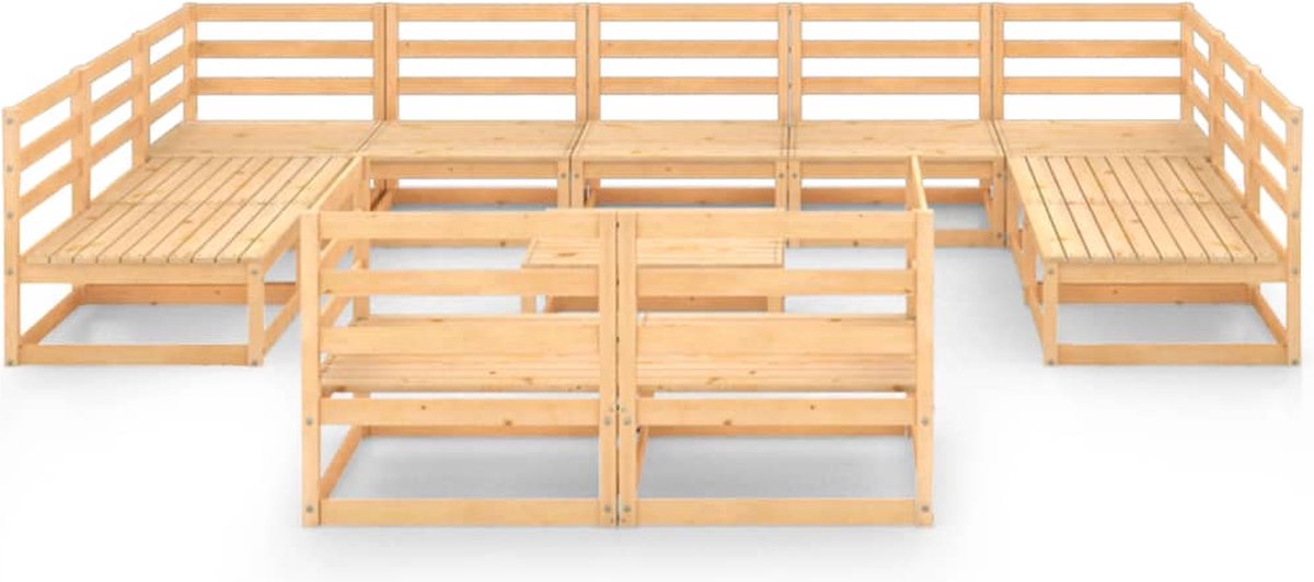 Vidaxl 12-delige Loungeset Massief Grenenhout - Bruin
