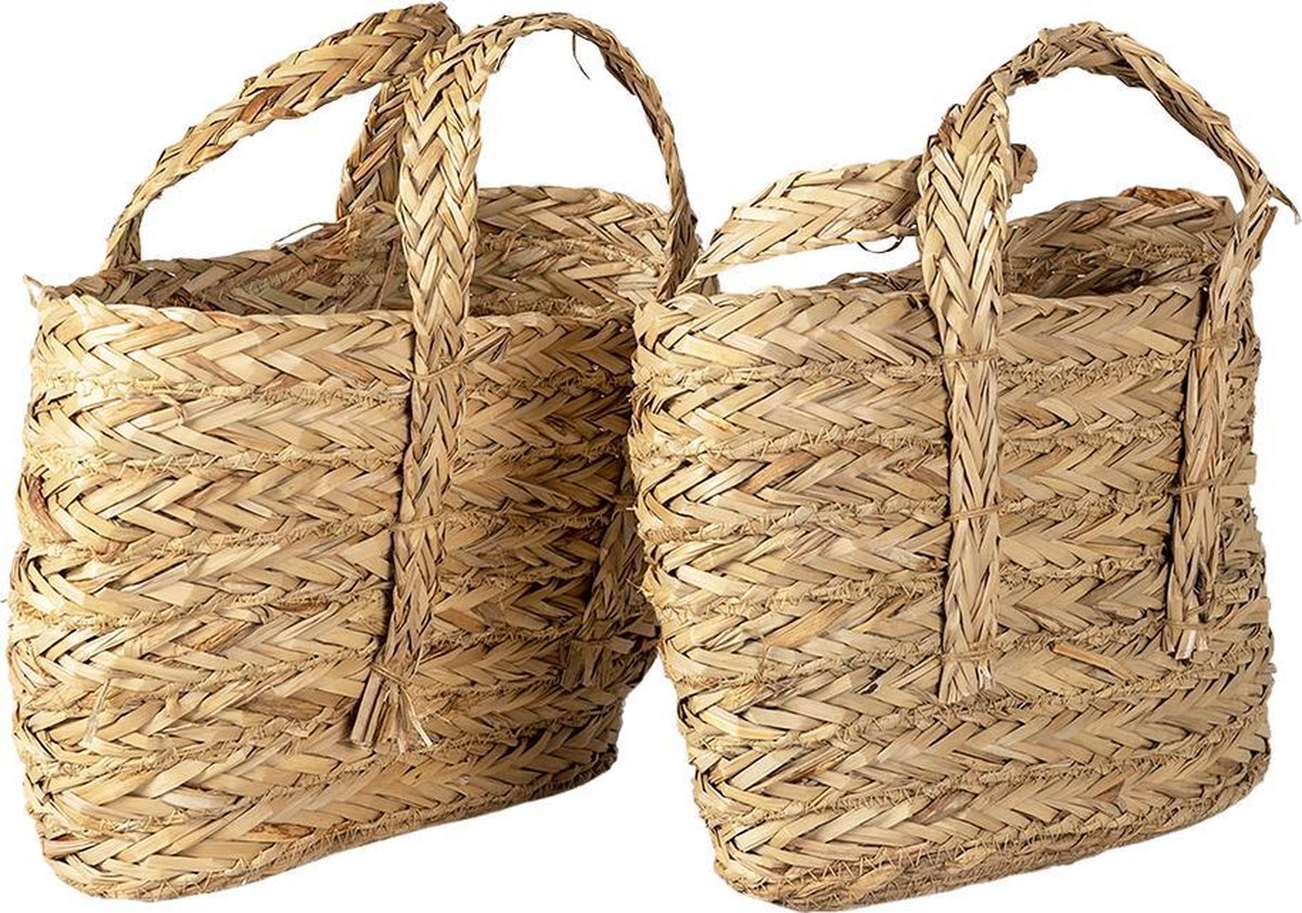 Clayre & Eef Mand (2) Ø 31x22/34/ø 29x20/31cm - Bruin