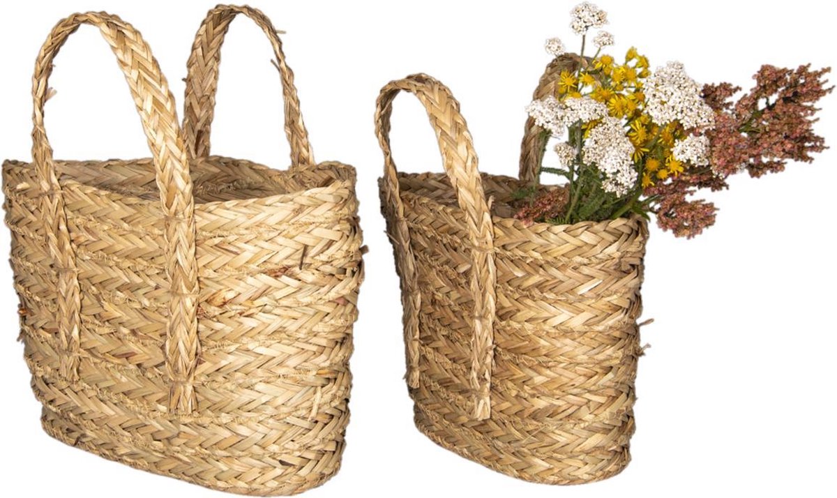 Clayre & Eef Mand (2) Ø 31x22/34/ø 29x20/31cm - Bruin