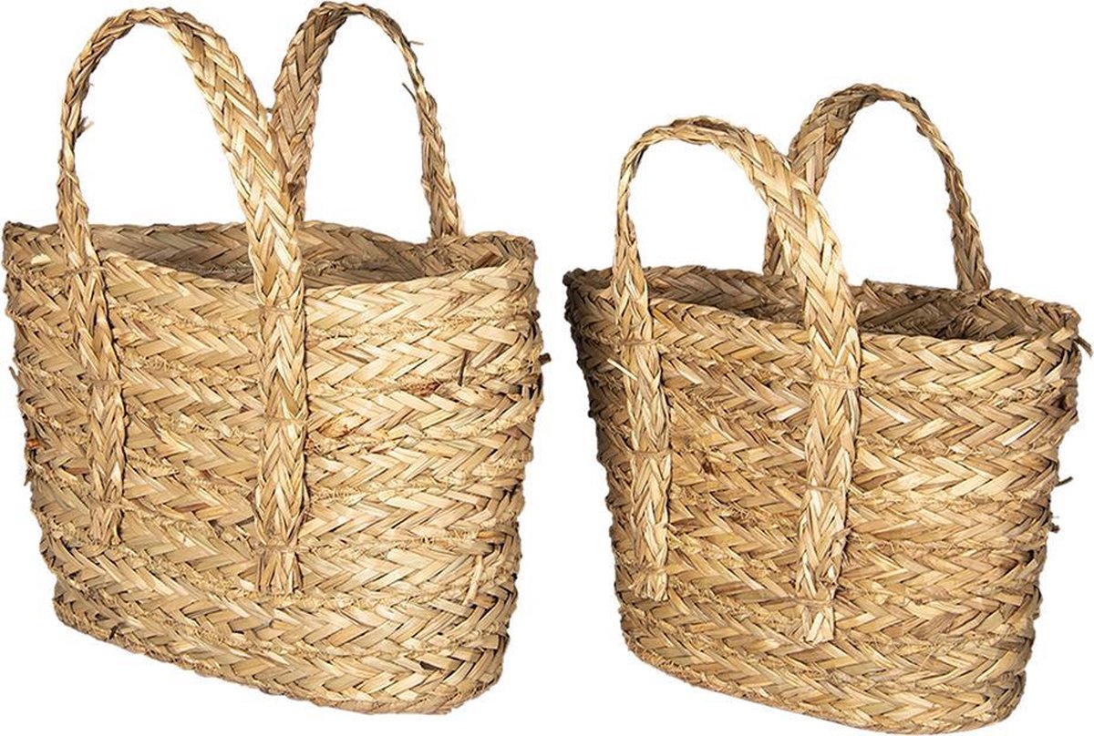Clayre & Eef Mand (2) Ø 31x22/34/ø 29x20/31cm - Bruin