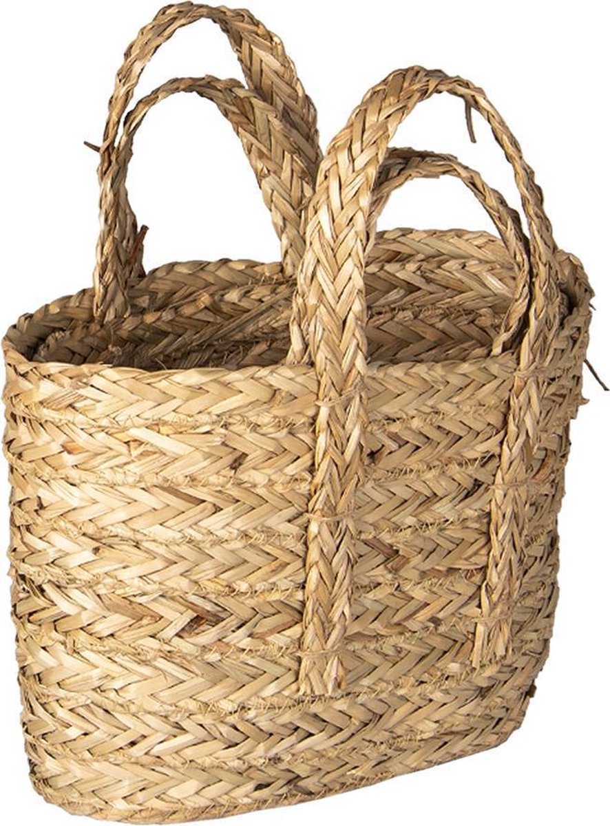 Clayre & Eef Mand (2) Ø 31x22/34/ø 29x20/31cm - Bruin