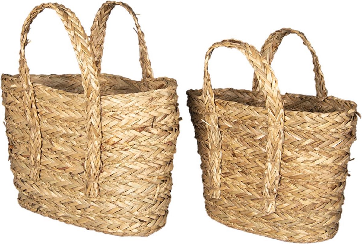 Clayre & Eef Mand (2) Ø 31x22/34/ø 29x20/31cm - Bruin