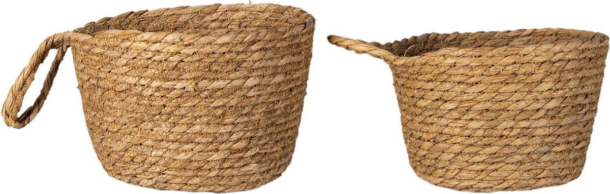 Clayre & Eef Mand (2) Ø 31x22/34/ø 29x20/31cm - Bruin