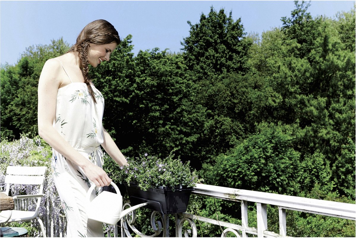 elho Balconniere Green Basics Allin1 50 - Exterieur & Balkon - L 25,7 X B 47,3 X H 16,7 Cm - Wonen - Zwart