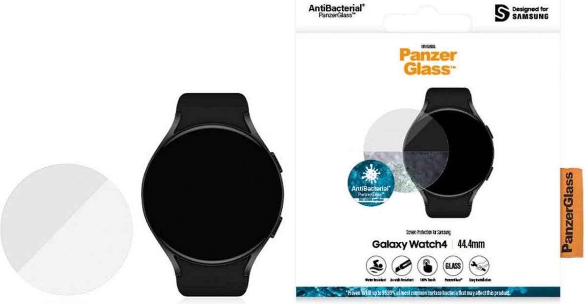 PanzerGlass Anti-Bacterial Samsung Galaxy Watch4 44 mm Screenprotector Glas