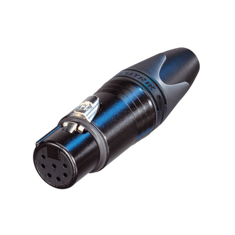 Neutrik NC7FXX-B XLR kabeldeel 7p female zwart, verguld