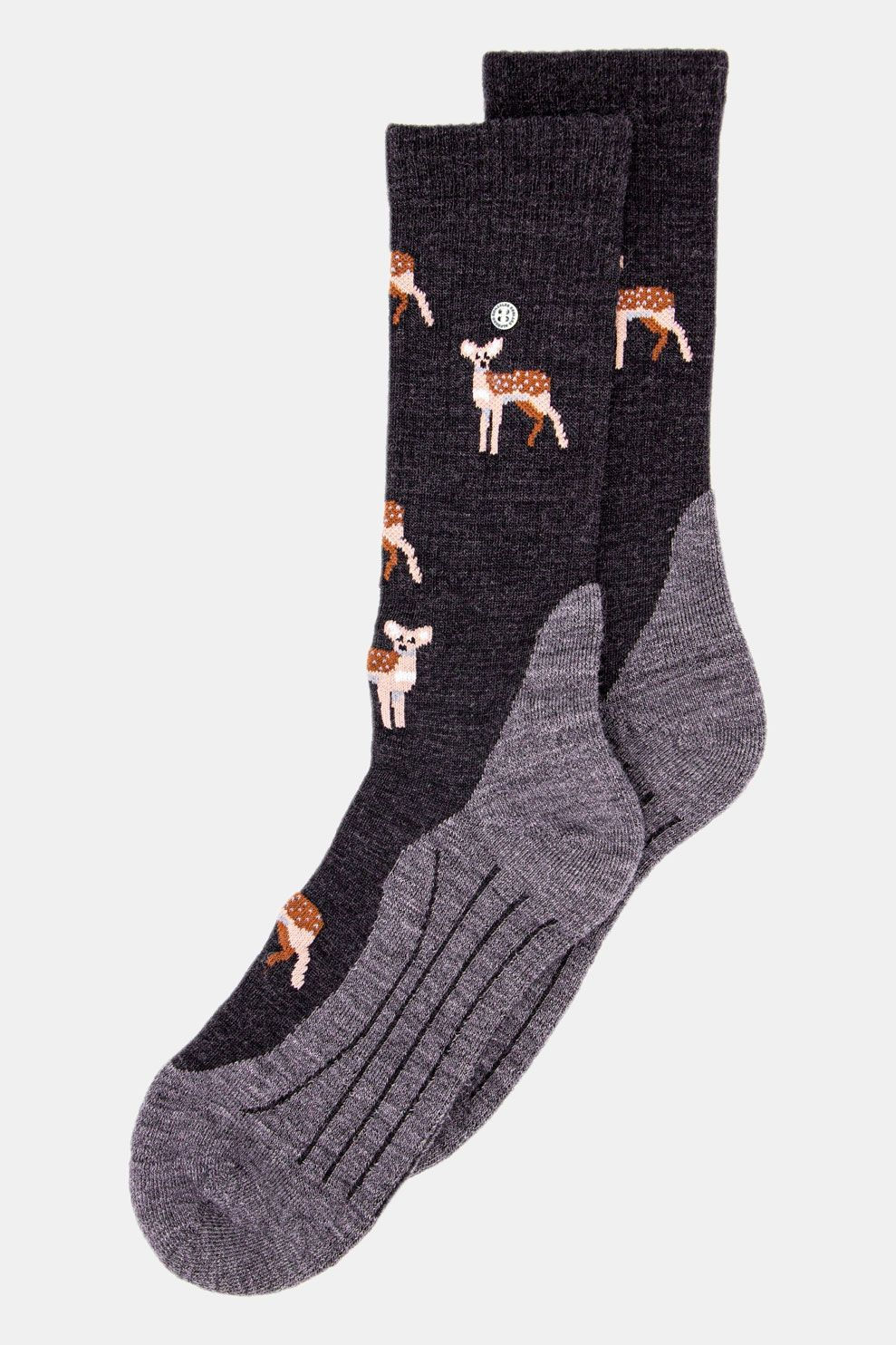 Alfredo Gonzales Deer Merino Wool Wandelsok Donkergrijs/Lichtgrijs