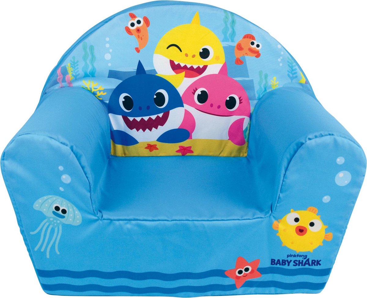 Jemini stoel Baby Shark junior 52 x 33 x 42 cm polyester blauw