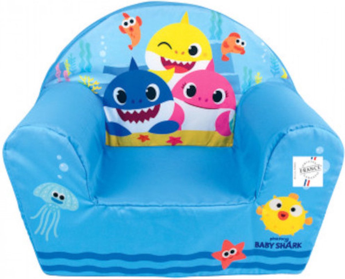 Jemini stoel Baby Shark junior 52 x 33 x 42 cm polyester blauw