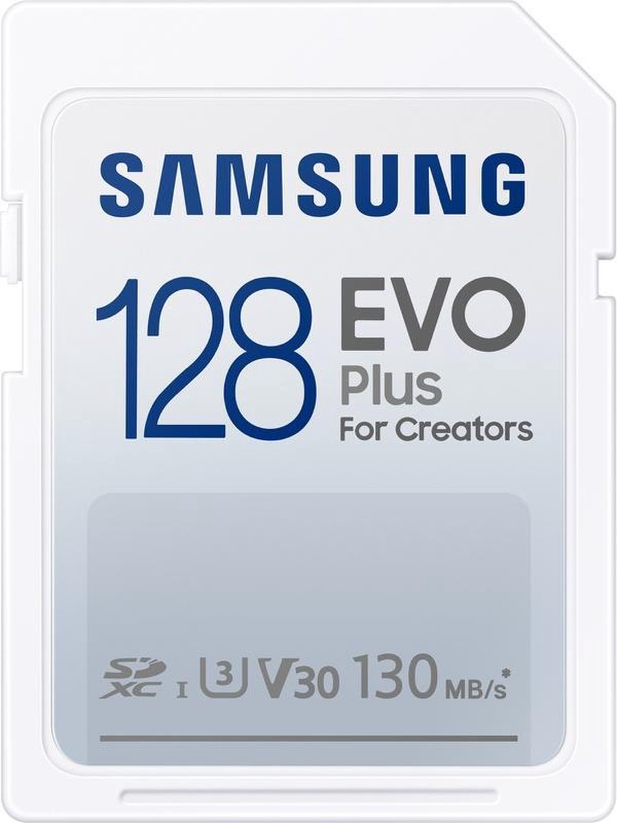 Samsung EVO Plus 128GB, SDXC, UHS-I, U3, 130MB/s, FHD & 4K UHD, Memory Card(MB-SC128K)