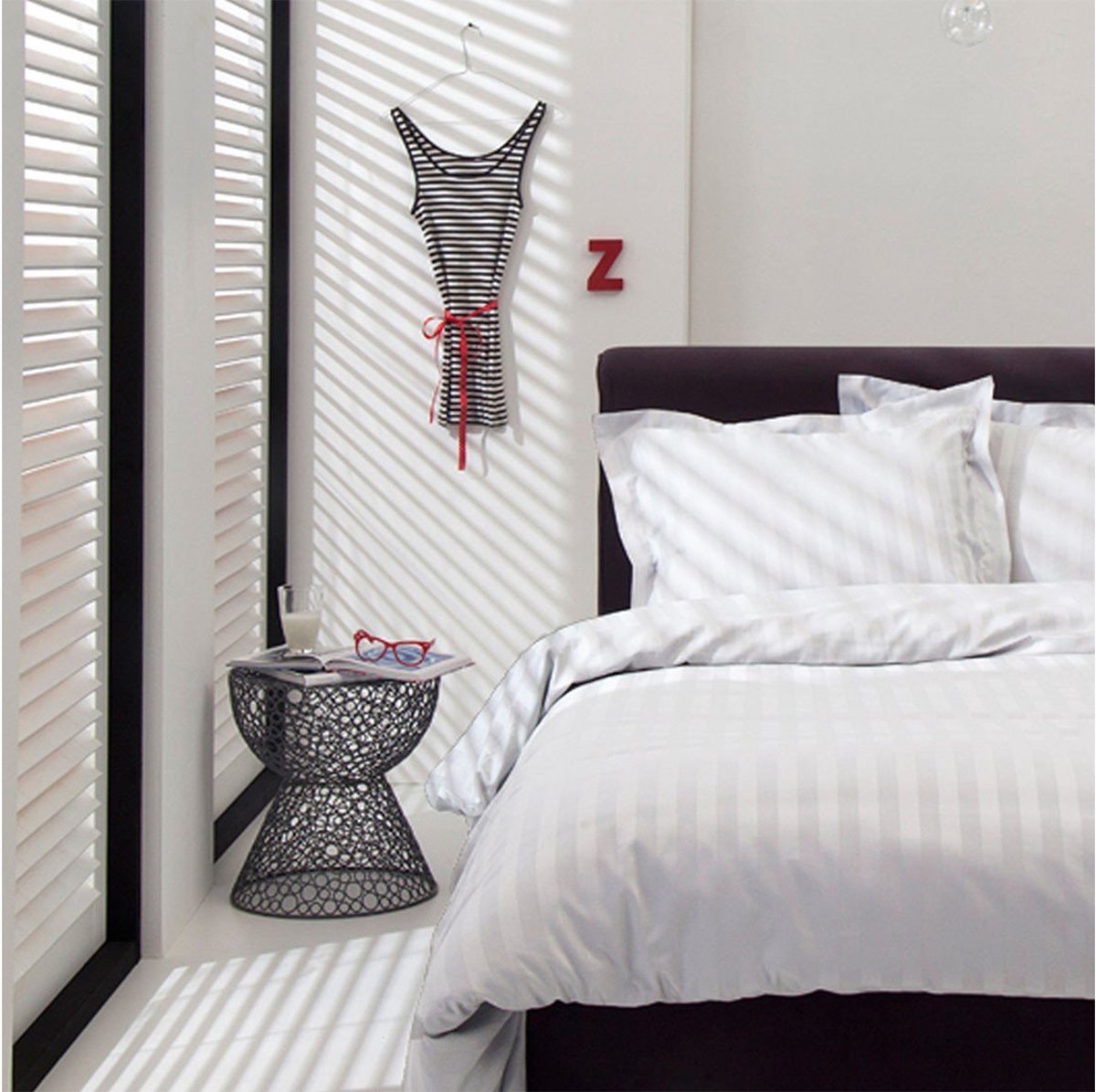 Damai Dekbedovertrek Linea White Satijn-240x200/220 - Wit