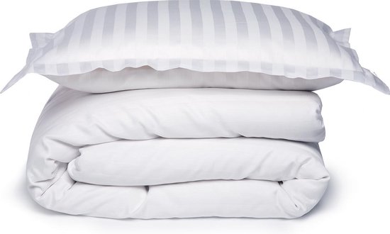 Damai Dekbedovertrek Linea White Satijn-240x200/220 - Wit