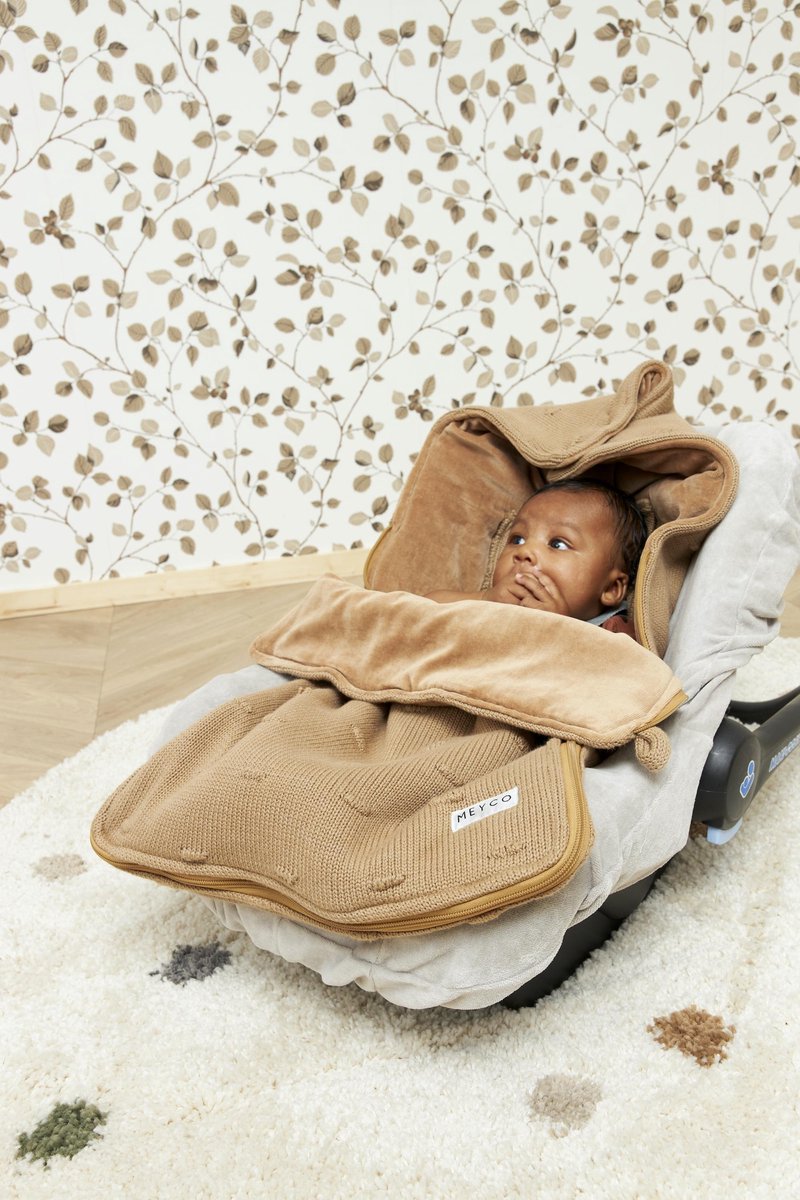 Meyco Voetenzak Autostoel Knots Taupe