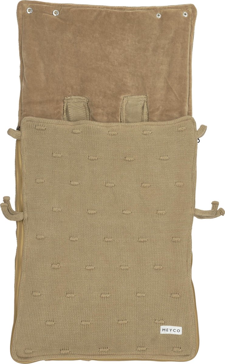 Meyco Voetenzak Autostoel Knots Taupe