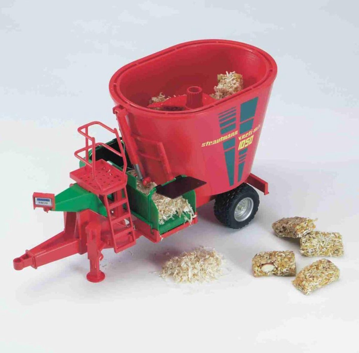 Bruder Tractor Aanhanger Voedermixmachine Strautmann Verti Mix 1050 - Rood
