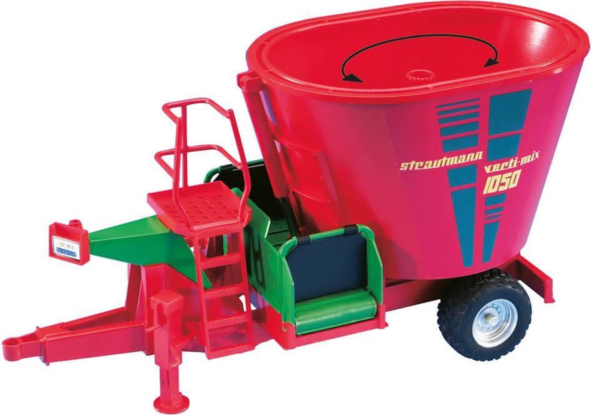 Bruder Tractor Aanhanger Voedermixmachine Strautmann Verti Mix 1050 - Rood