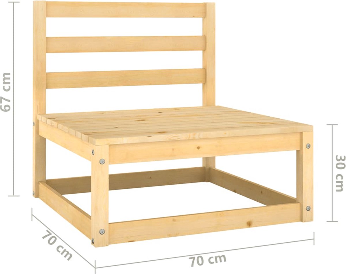 Vidaxl 10-delige Loungeset Met Kussens Massief Grenenhout - Grijs