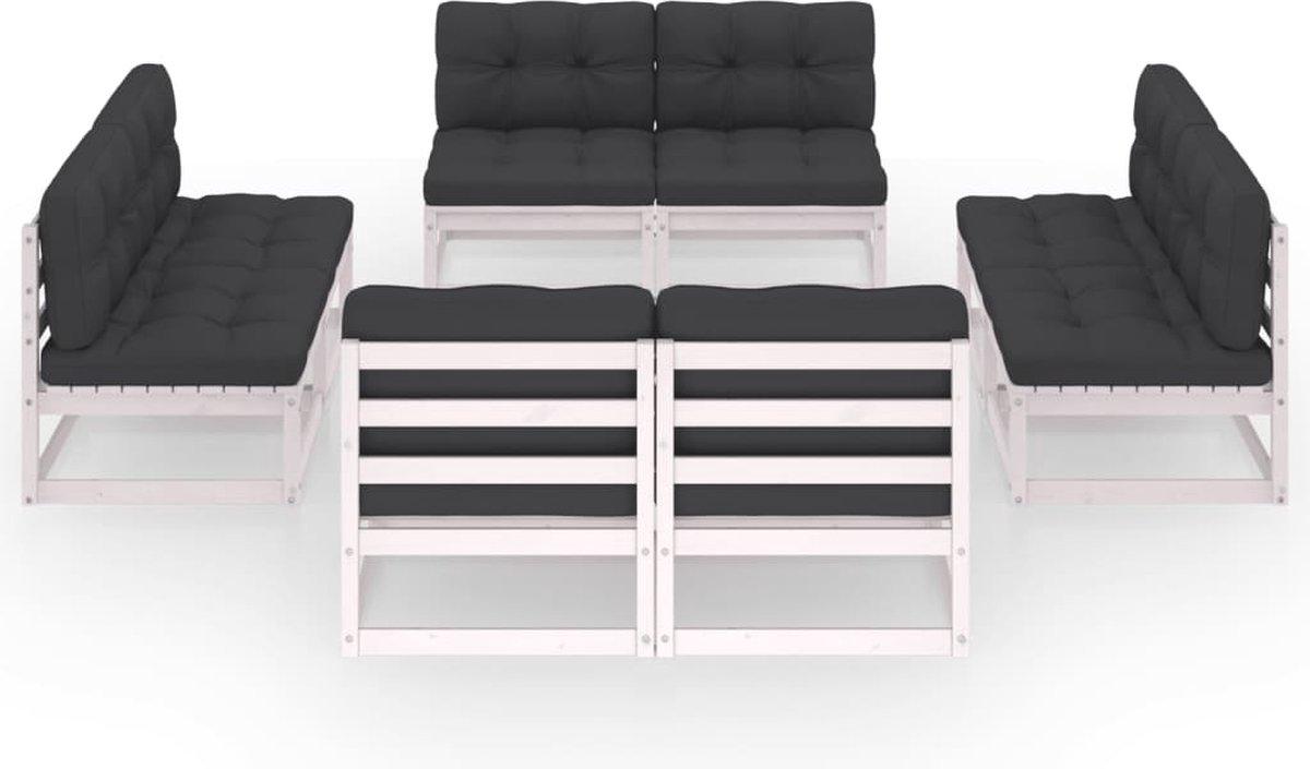 Vidaxl 8-delige Loungeset Met Kussens Massief Grenenhout