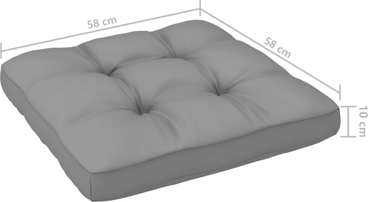 Vidaxl 8-delige Loungeset Met Kussens Massief Grenenhout - Grijs