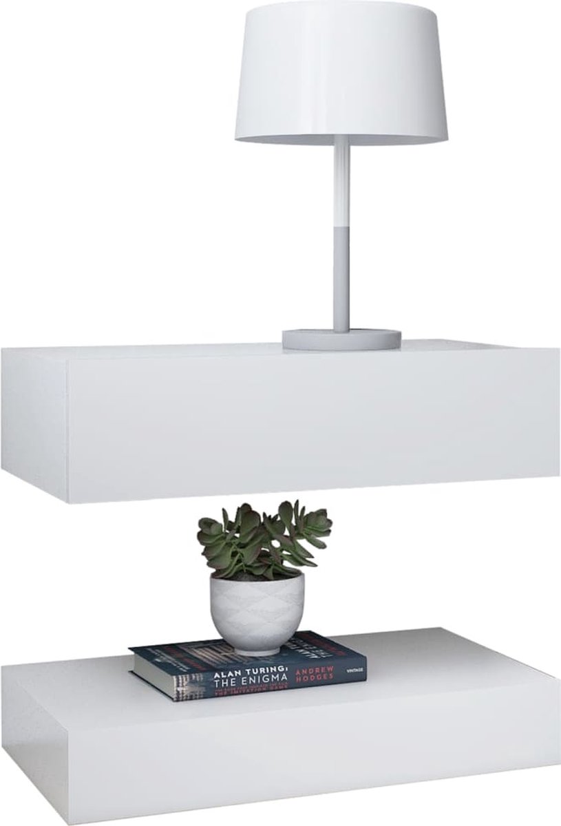 Vidaxl Nachtkastje 60x35 Cm Spaanplaat - Wit