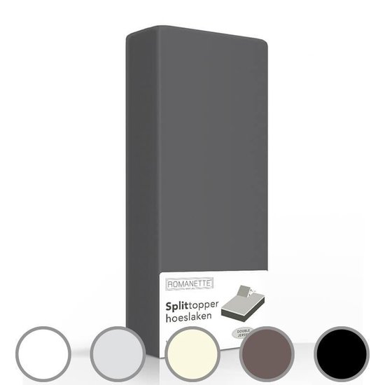 Romanette Split-topper Hoeslaken -160 X 200 Cm - Wit