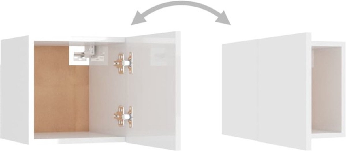 Vidaxl Nachtkastje 30,5x30x30 Cm Spaanplaat Hoogglans - Wit