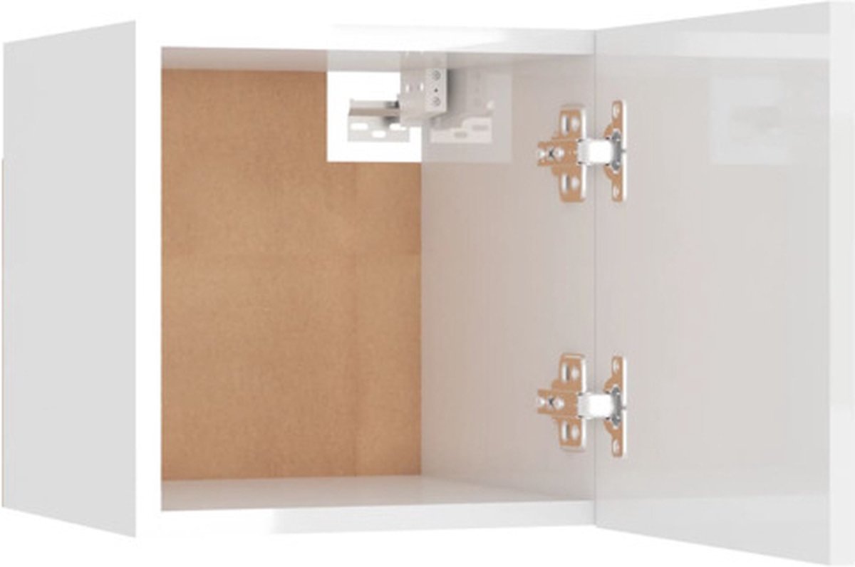 Vidaxl Nachtkastje 30,5x30x30 Cm Spaanplaat Hoogglans - Wit