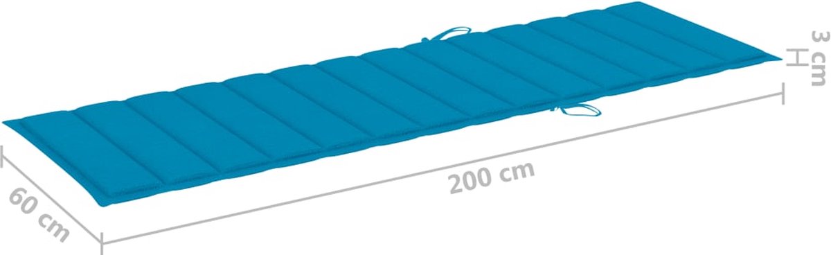 Vidaxl Ligbed Met Kussen Massief Acaciahout - Grijs