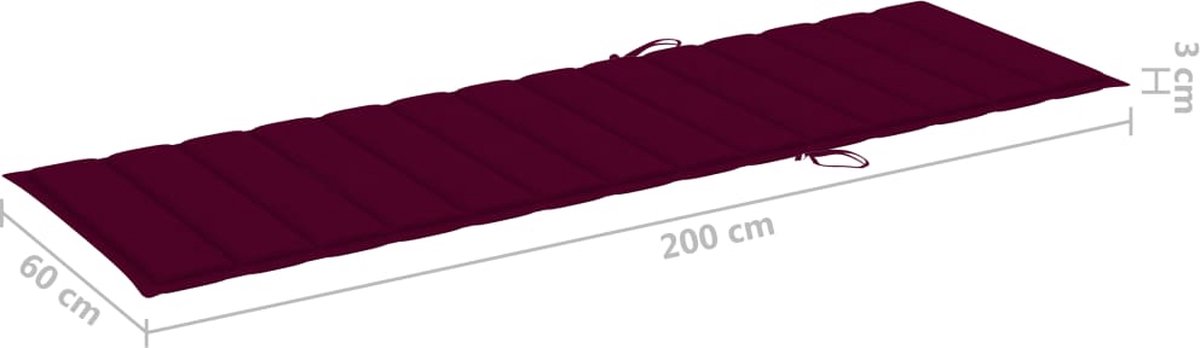 Vidaxl Ligbed Met Kussen Massief Acaciahout - Grijs