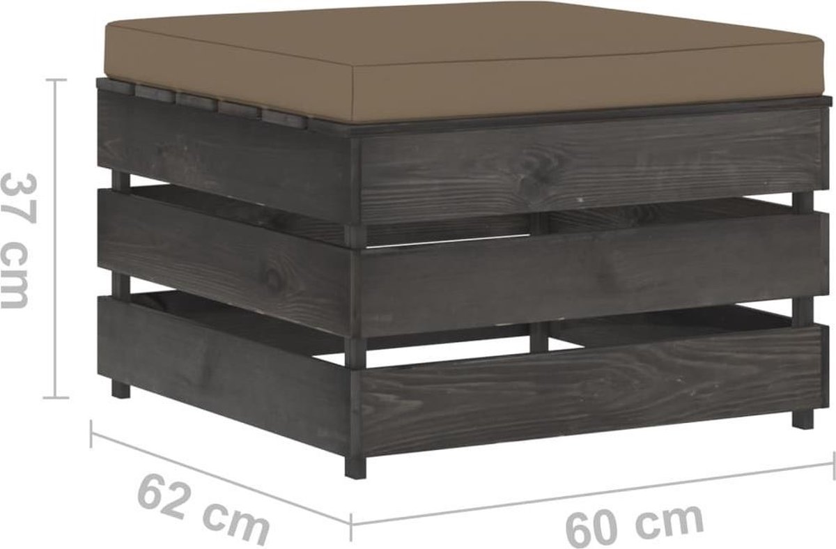 Vidaxl 3-delige Loungeset Met Kussens Geïmpregneerd Hout - Bruin