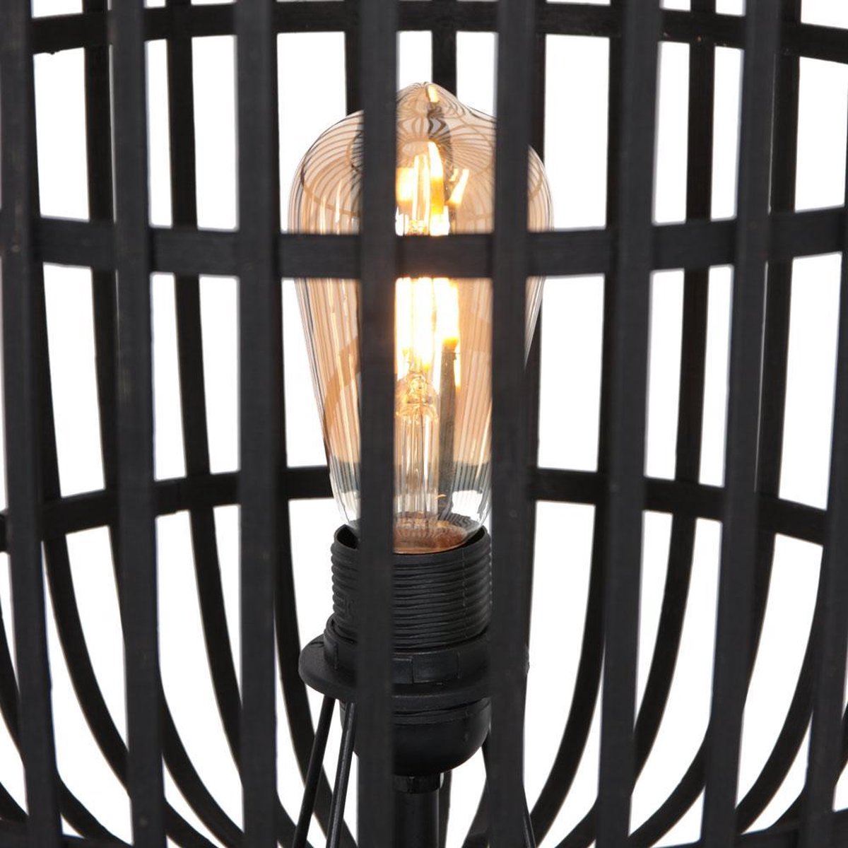 Freelight Vloerlamp Treccia 3 Poot Rotan H 139 Cm - Zwart