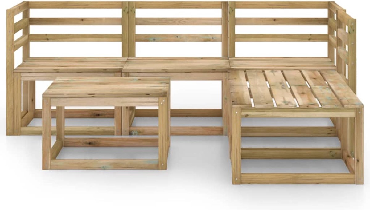 Vidaxl 6-delige Loungeset Geïmpregneerd Grenenhout - Bruin