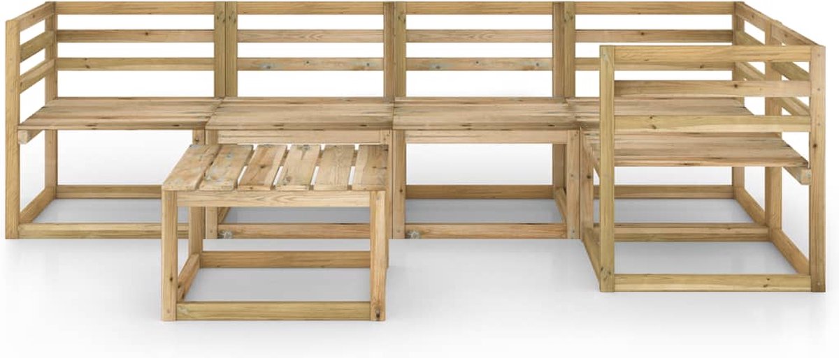 Vidaxl 6-delige Loungeset Geïmpregneerd Grenenhout - Bruin